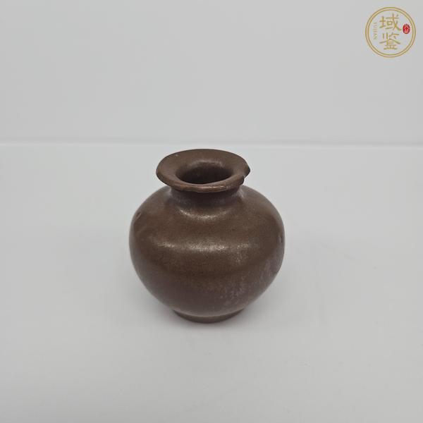古玩陶瓷紫金釉/醬釉小罐真品鑒賞圖
