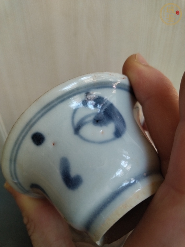 古玩陶瓷青花飛鳥杯真品鑒賞圖