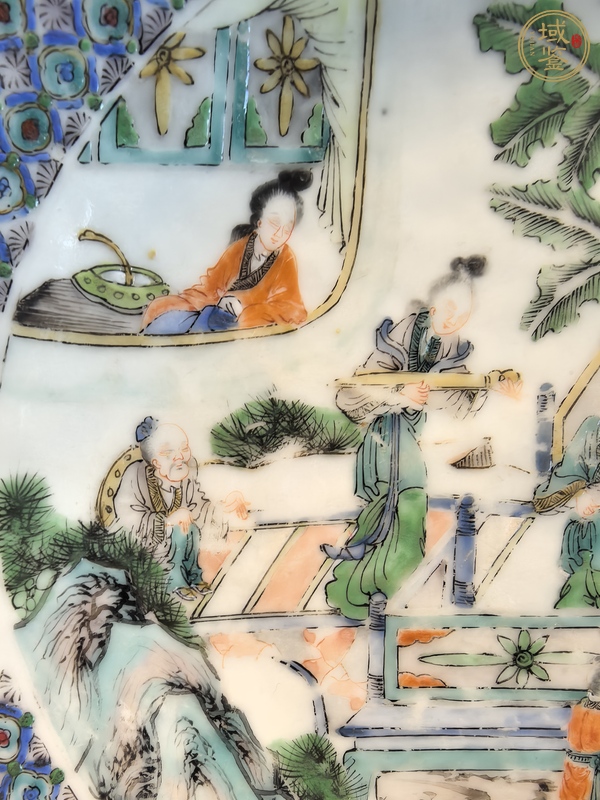 古玩陶瓷咸豐五彩人物故事盤真品鑒賞圖
