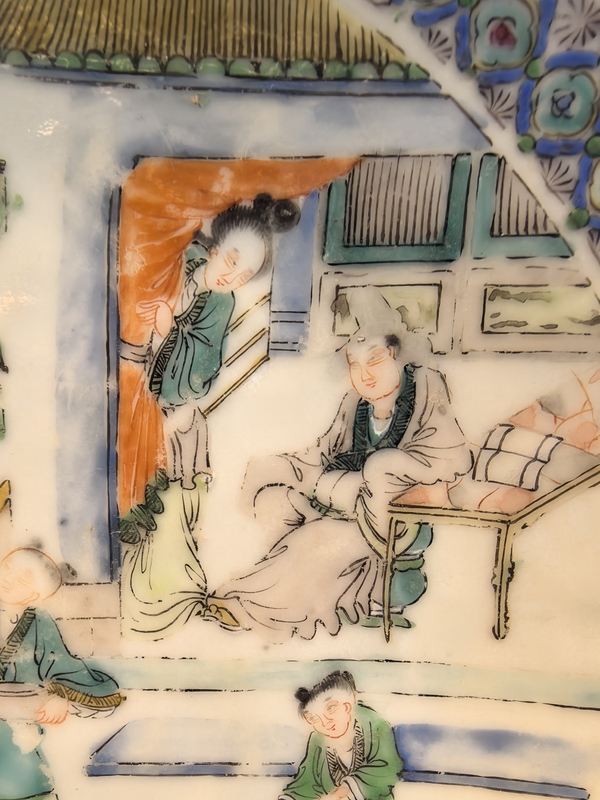 古玩陶瓷30厘米咸豐五彩暗春宮人物故事大盤(pán)拍賣(mài)，當(dāng)前價(jià)格1880元