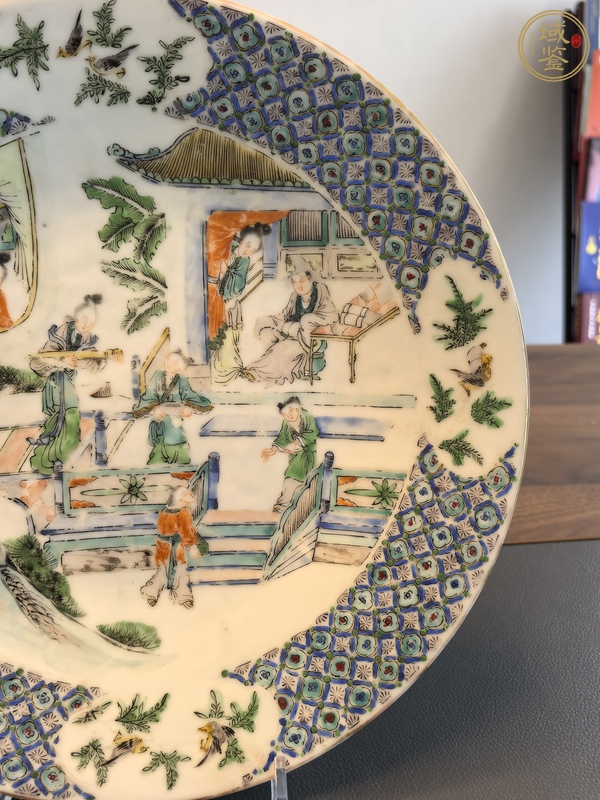 古玩陶瓷咸豐五彩人物故事盤真品鑒賞圖