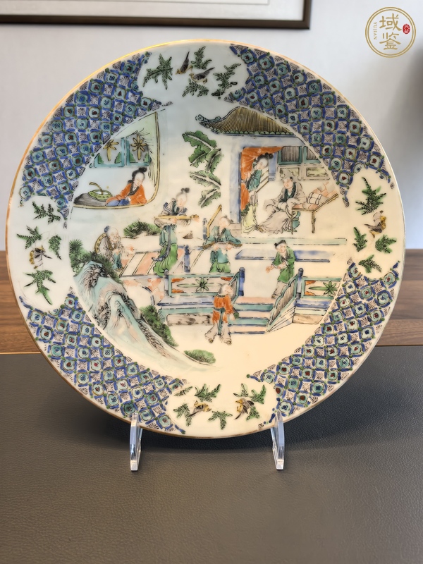 古玩陶瓷咸豐五彩人物故事盤真品鑒賞圖