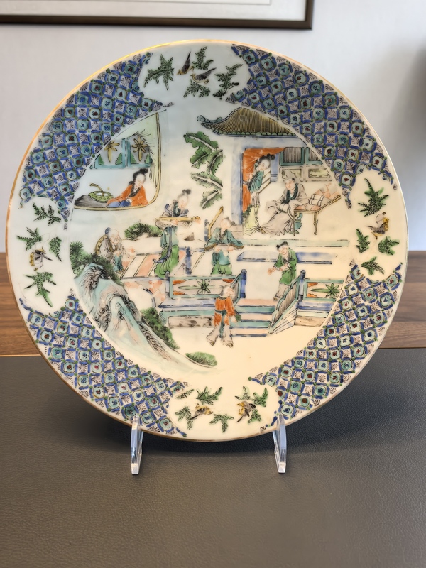 古玩轉(zhuǎn)賣30厘米咸豐五彩暗春宮人物故事大盤拍賣，當(dāng)前價(jià)格0元