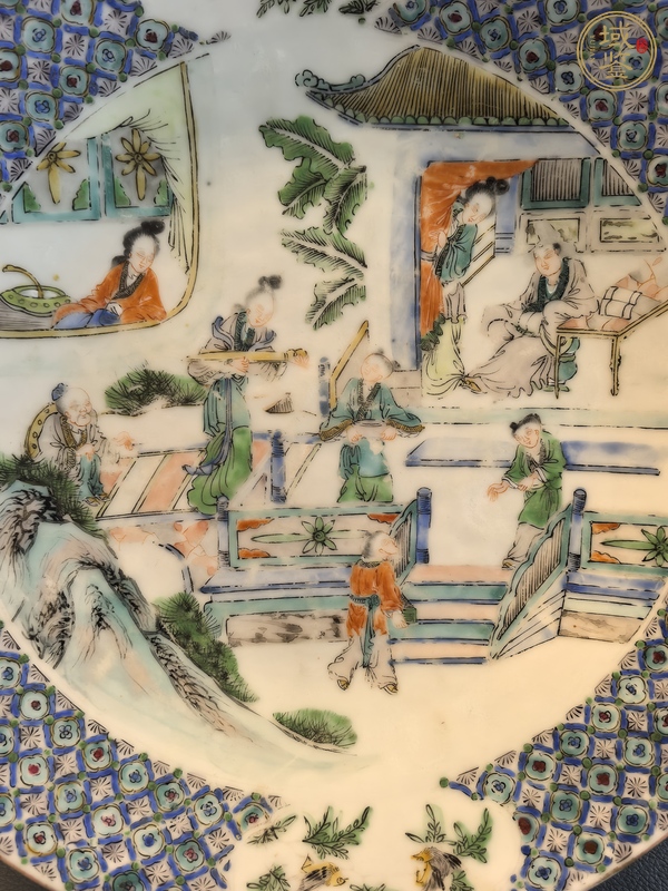 古玩陶瓷咸豐五彩人物故事盤真品鑒賞圖