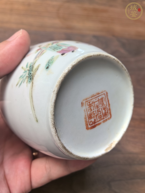 古玩陶瓷粉彩教子圖蓋缸真品鑒賞圖