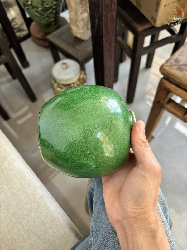 古玩陶瓷綠哥釉罐真品鑒賞圖