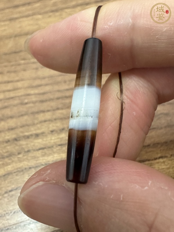古玩玉器一線紋瑪瑙線珠真品鑒賞圖