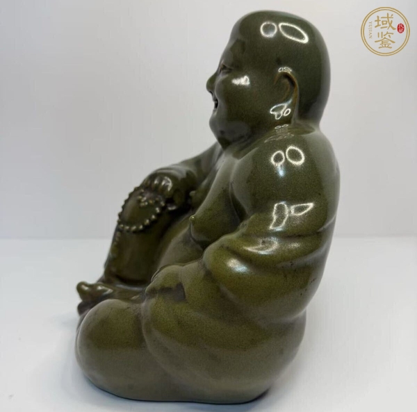 古玩陶瓷茶葉末釉彌勒佛真品鑒賞圖