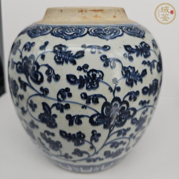 古玩陶瓷花卉紋青花罐真品鑒賞圖