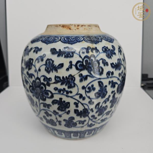 古玩陶瓷花卉紋青花罐真品鑒賞圖