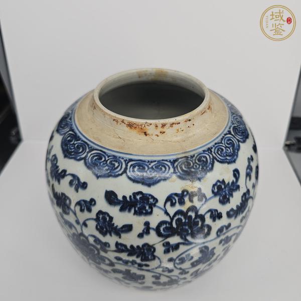 古玩陶瓷花卉紋青花罐真品鑒賞圖