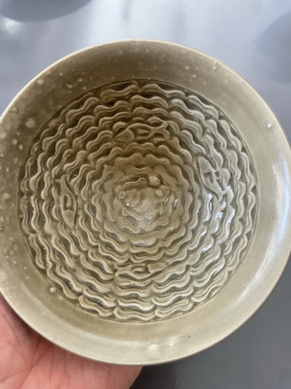古玩陶瓷耀州窯海水游魚盞拍賣，當前價格32000元