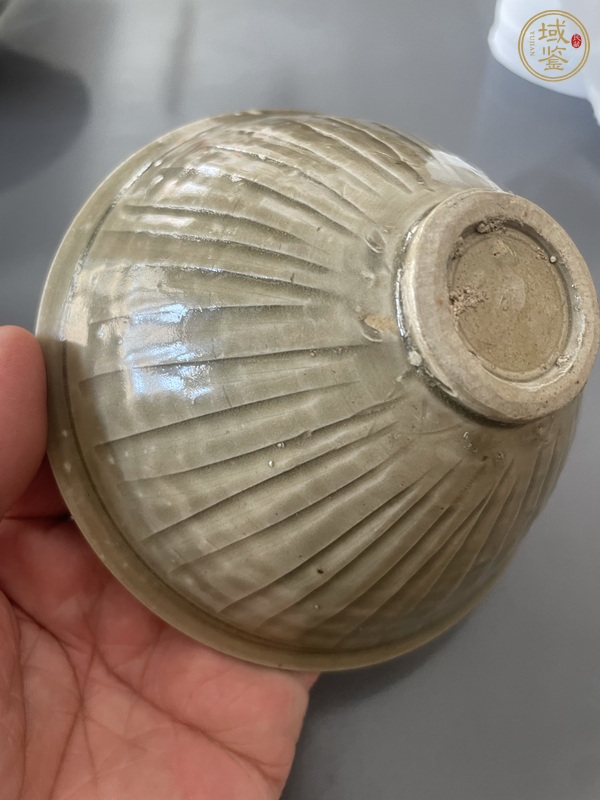 古玩陶瓷耀州窯海水游魚盞真品鑒賞圖