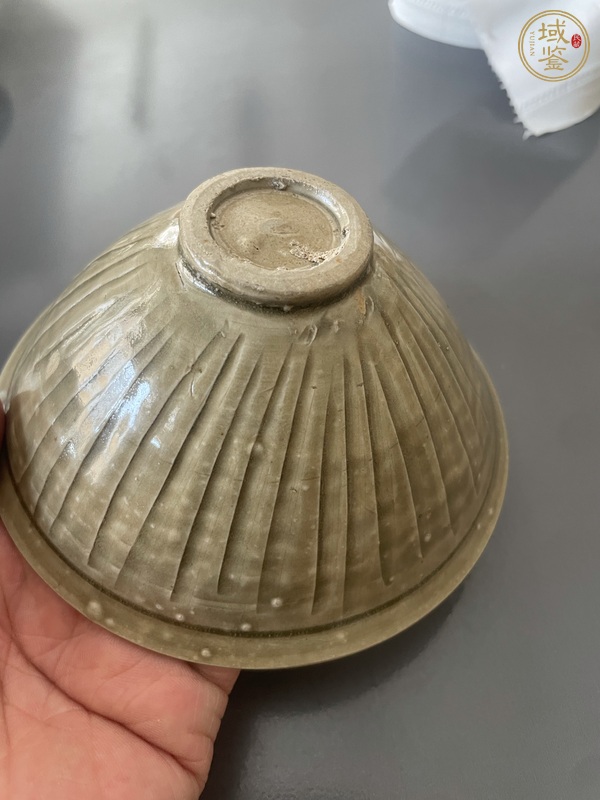 古玩陶瓷耀州窯海水游魚盞真品鑒賞圖