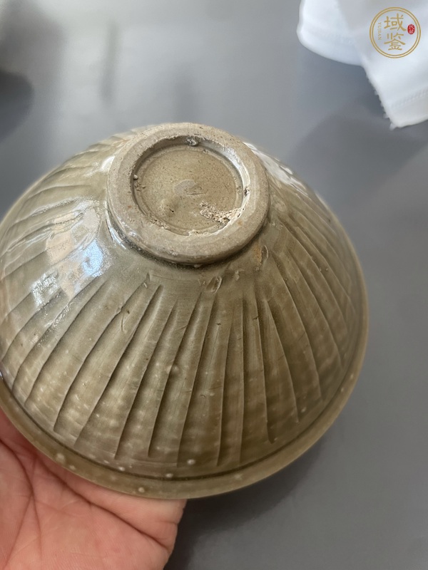 古玩陶瓷耀州窯海水游魚盞真品鑒賞圖