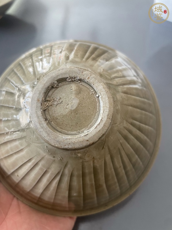 古玩陶瓷耀州窯海水游魚盞真品鑒賞圖
