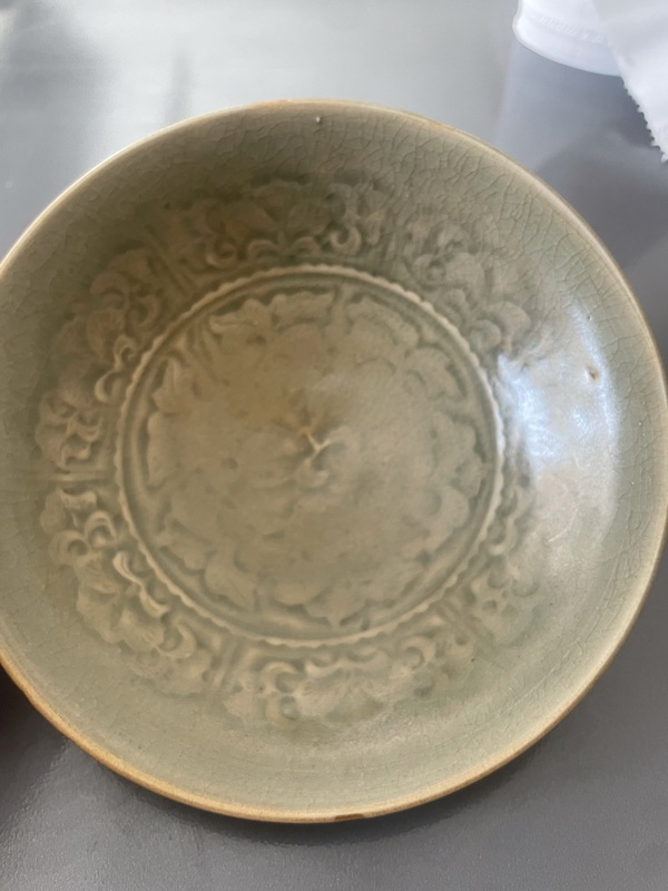古玩轉賣耀州窯分組花卉紋盤拍賣，當前價格288元