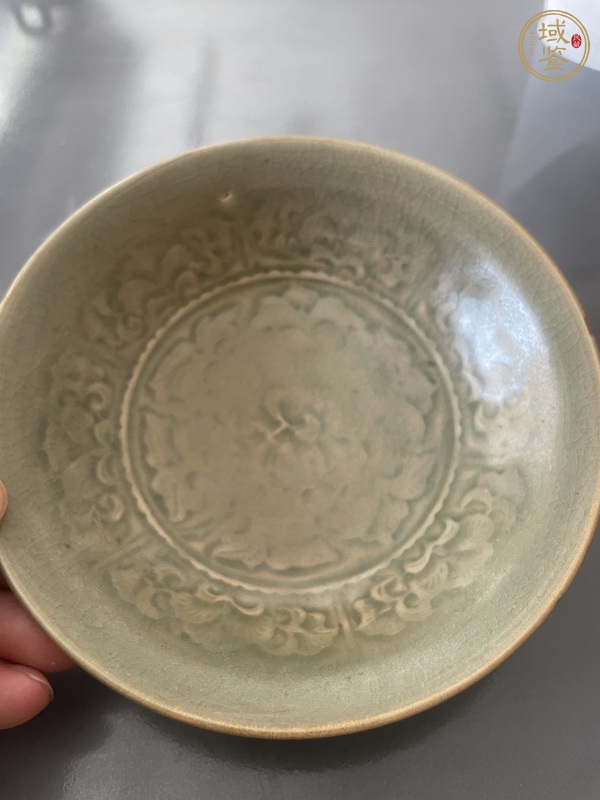 古玩陶瓷耀州窯分組花卉紋盤真品鑒賞圖