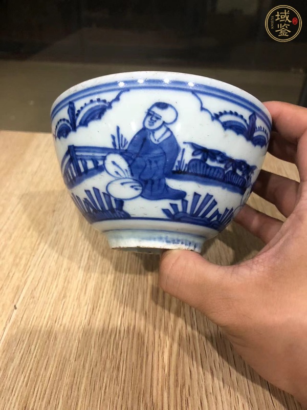 古玩青花庭院嬰戲圖真品鑒賞圖
