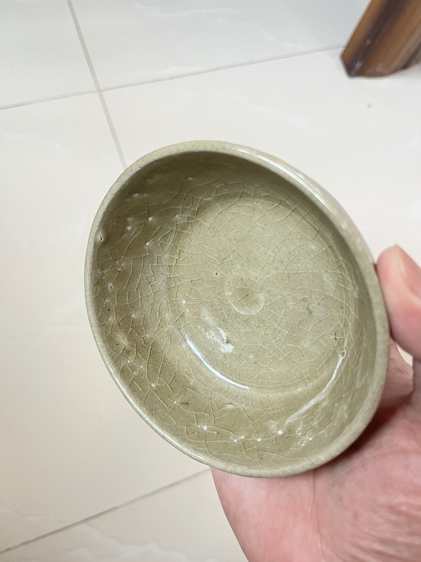 古玩陶瓷元~龍泉青瓷黃釉水洗拍賣(mài)，當(dāng)前價(jià)格2800元