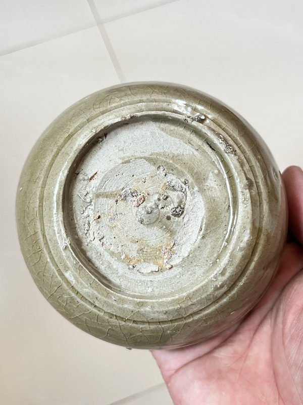 古玩陶瓷元~龍泉青瓷黃釉水洗拍賣(mài)，當(dāng)前價(jià)格2800元