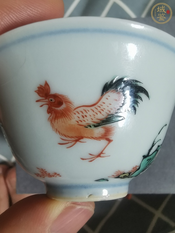 古玩陶瓷大雞圖杯真品鑒賞圖