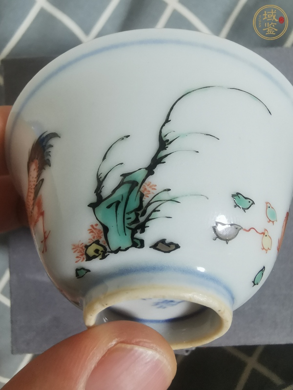 古玩陶瓷大雞圖杯真品鑒賞圖
