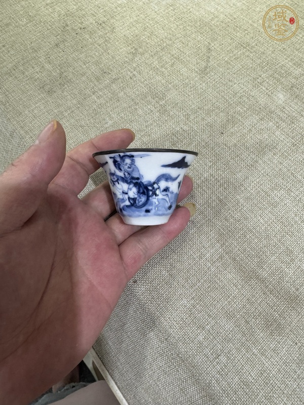 古玩陶瓷晚清人物故事杯真品鑒賞圖