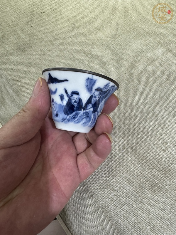 古玩陶瓷晚清人物故事杯真品鑒賞圖