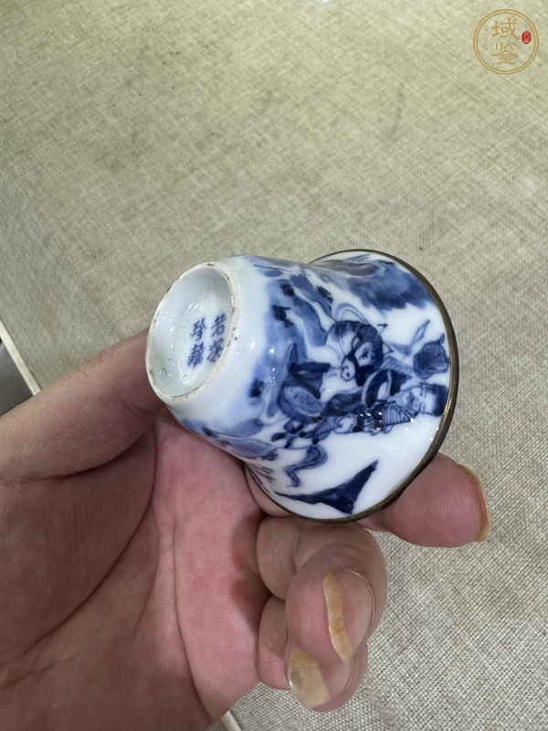 古玩陶瓷晚清人物故事杯真品鑒賞圖