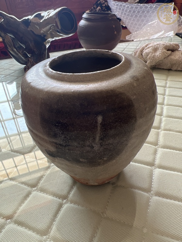 古玩陶瓷青釉褐彩罐真品鑒賞圖