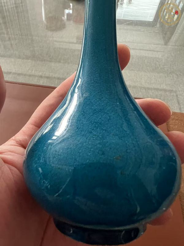 古玩陶瓷藍釉錐把瓶真品鑒賞圖
