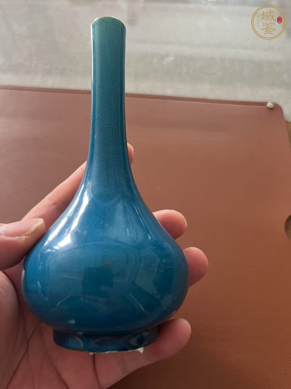 古玩陶瓷藍釉錐把瓶真品鑒賞圖