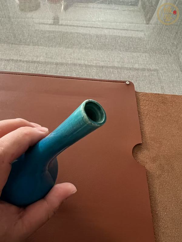 古玩陶瓷藍釉錐把瓶真品鑒賞圖