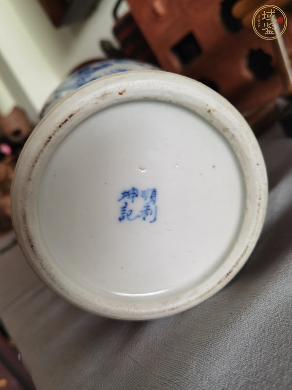 古玩陶瓷晚清民國青花觀音瓶真品鑒賞圖