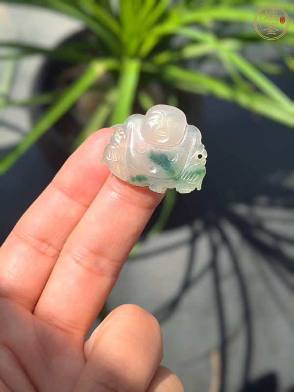 古玩雜項清代翡翠彌勒佛真品鑒賞圖