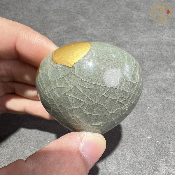 古玩陶瓷金元時(shí)期河南青瓷鳥(niǎo)食罐真品鑒賞圖