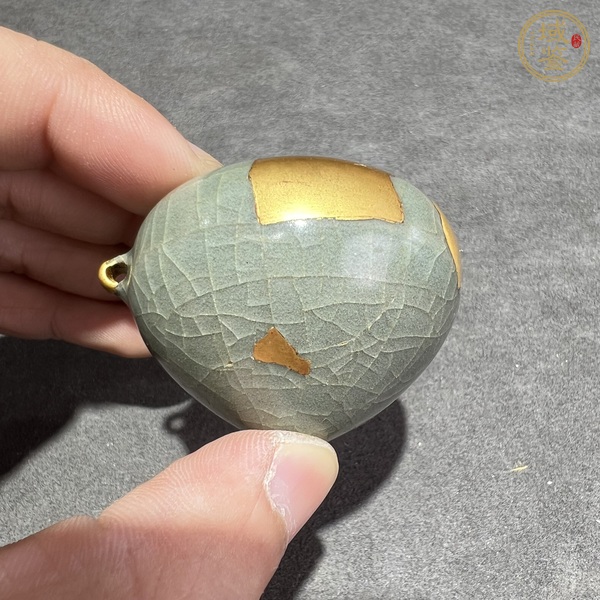 古玩陶瓷金元時(shí)期河南青瓷鳥(niǎo)食罐真品鑒賞圖