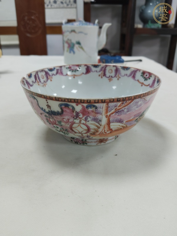 古玩陶瓷廣彩畫鹿圖碗真品鑒賞圖