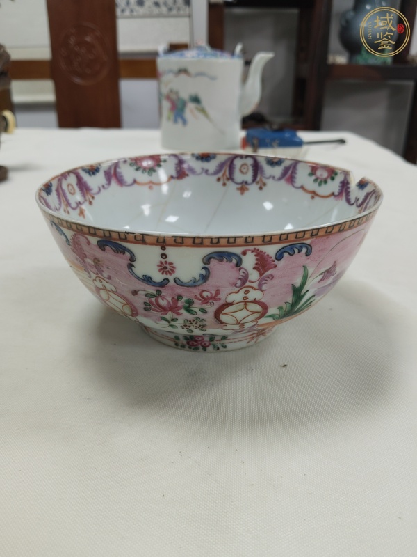 古玩陶瓷廣彩畫鹿圖碗真品鑒賞圖
