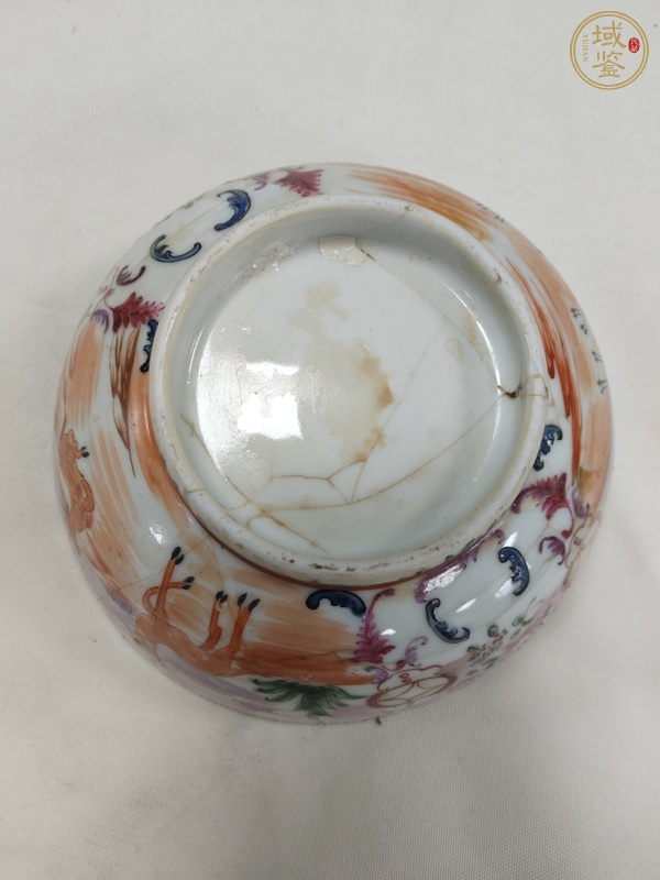 古玩陶瓷廣彩畫鹿圖碗真品鑒賞圖