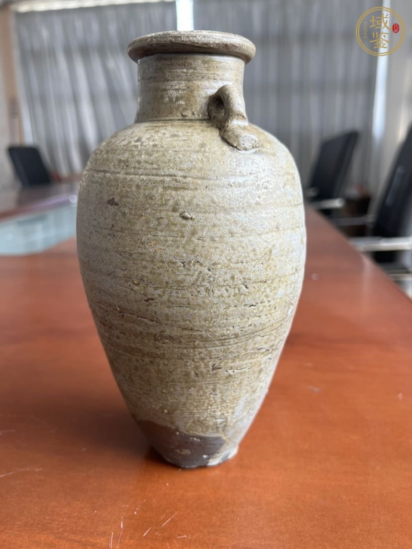 古玩陶瓷越窯青瓷雙系罐真品鑒賞圖