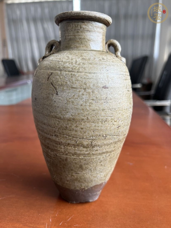 古玩越窯青瓷雙系罐真品鑒賞圖