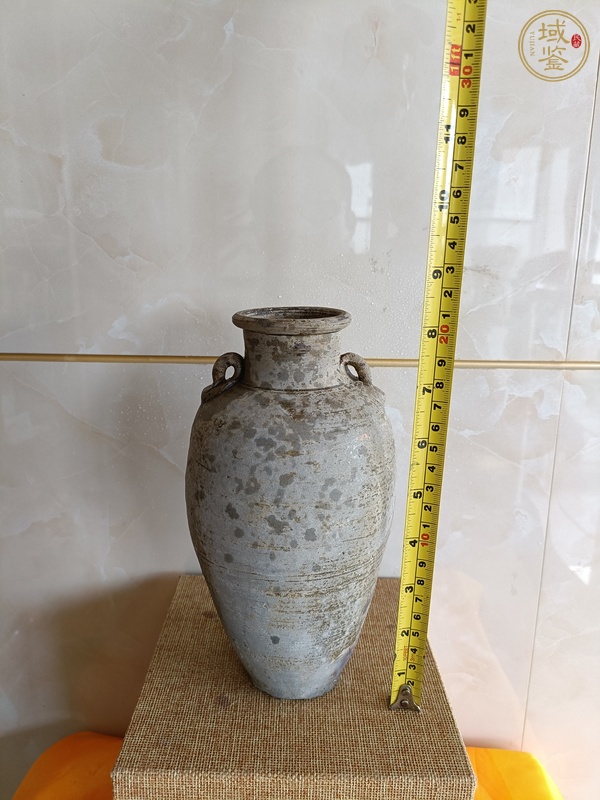古玩陶瓷越窯青瓷雙系罐真品鑒賞圖