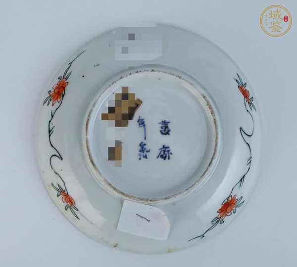 古玩陶瓷日本明治青花五彩花卉紋杯碟真品鑒賞圖