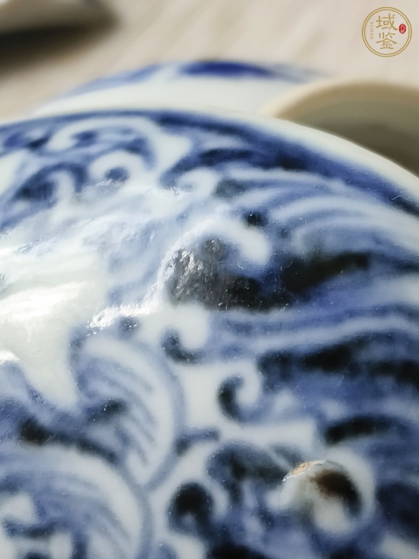 古玩陶瓷青花海水龍紋瓷片真品鑒賞圖