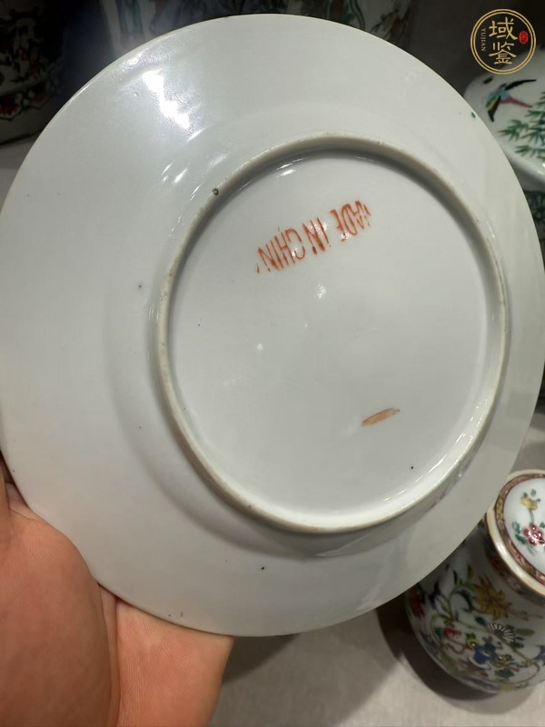 古玩陶瓷廣彩魚藻紋盤真品鑒賞圖