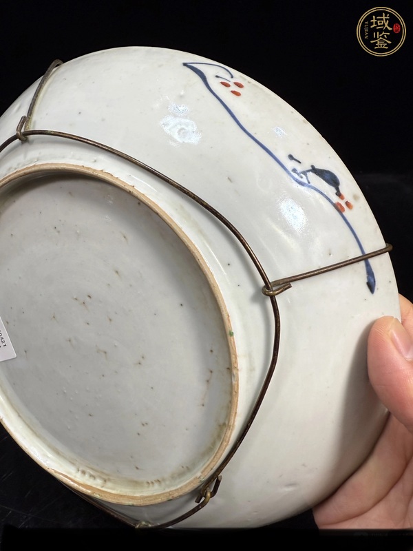 古玩陶瓷青花五彩花鳥紋盤真品鑒賞圖