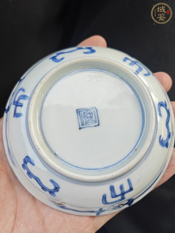 古玩陶瓷明治青花盤真品鑒賞圖