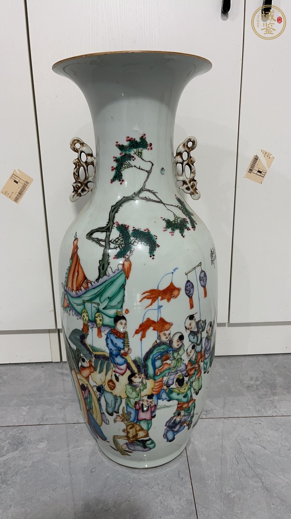 古玩民國彩繪嬰戲圖大瓶真品鑒賞圖